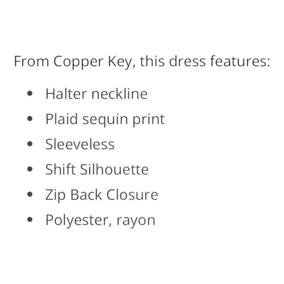 Sequin Juniors Knee Length COPPER KEY Shift Cocktail Party Night Out Plaid Dress - Picture 16 of 16